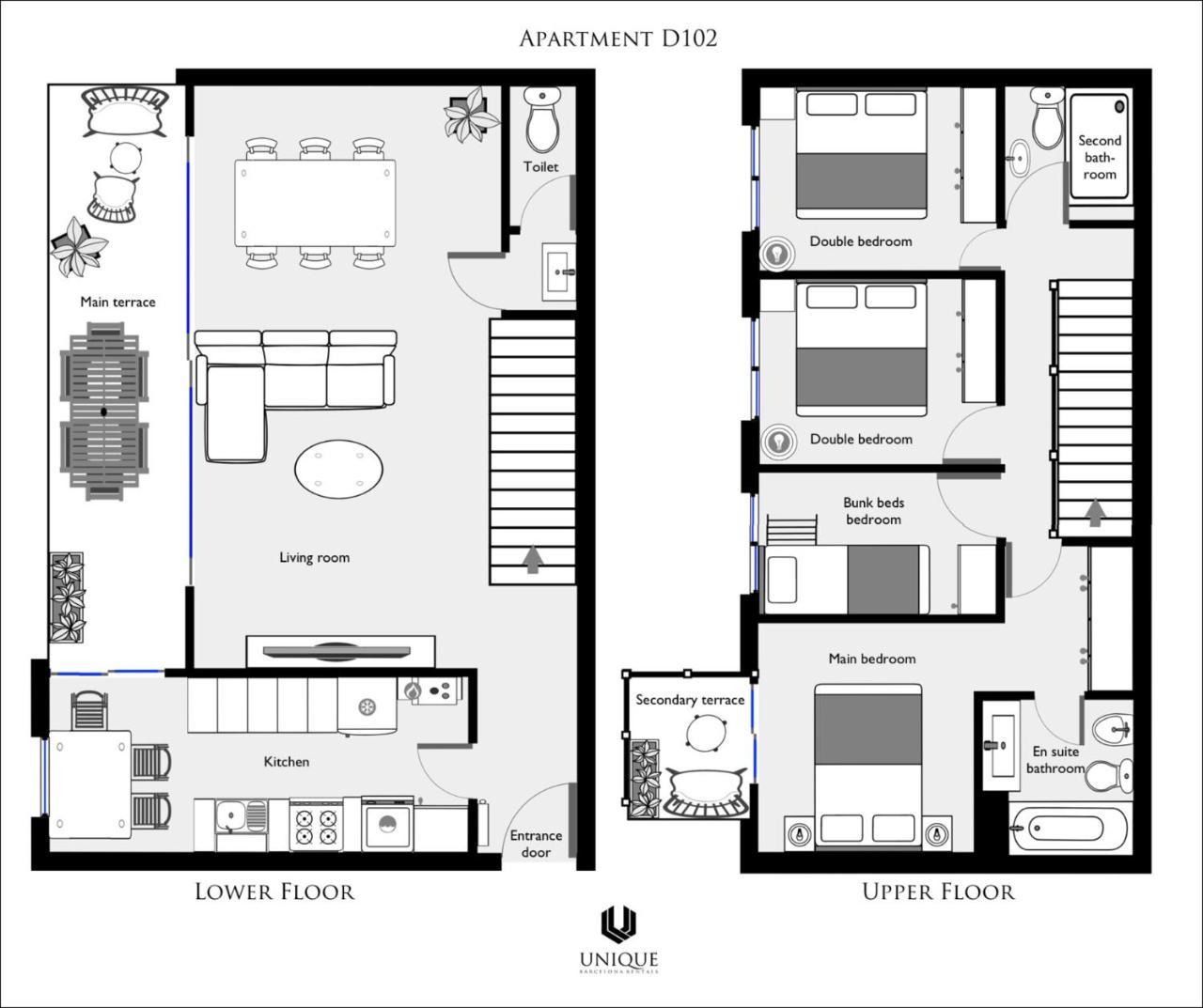 Unique - Stylish Seafront Duplex Lejlighed *